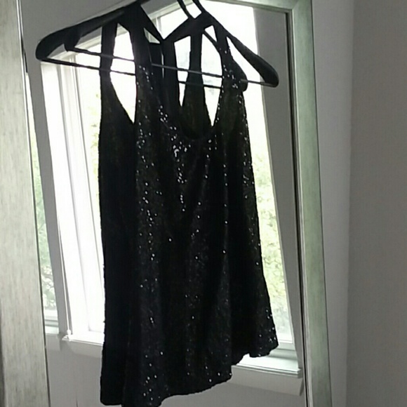 Express Tops - Black sequin top